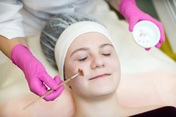 Cosmetology, face peeling.