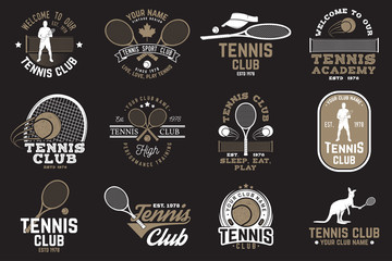 Set of Tennis club badges