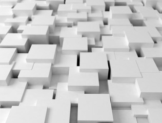 3d white cubes background 