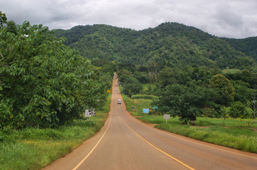 landscape of  highway to the mountain