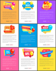 Naklejka premium Special Discount Weekend Sale Best Balloons Label