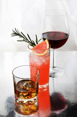 drinks on a table on a light background