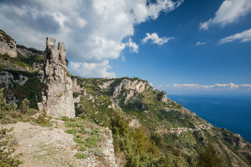 Fototapeta na wymiar Part of Sentiero degli dei (Path of the Gods) from Agerola to Positano village