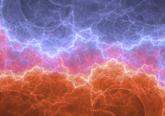 Fire and ice lightning bolt, plasma energy background