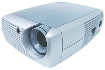 Projector equipment isolated on white background with clipping mask.