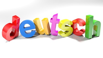 Deutsch colorful 3D write - 3D rendering