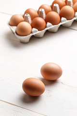 chicken eggs on a white background