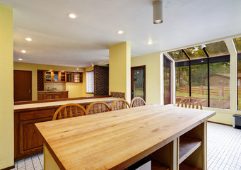 Open Kitchen with Large Island leads to Family Room