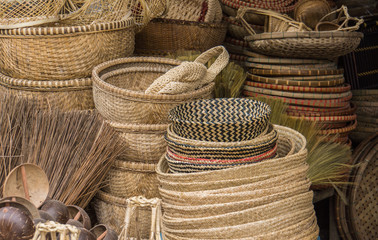 baskets for sale in the market 