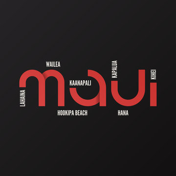 Hawaii Maui vector t-shirt and apparel design, typography, print