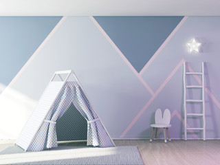 Child wigwam in room 3d rendering © radmila85
