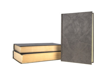 old brown book on isolated white background