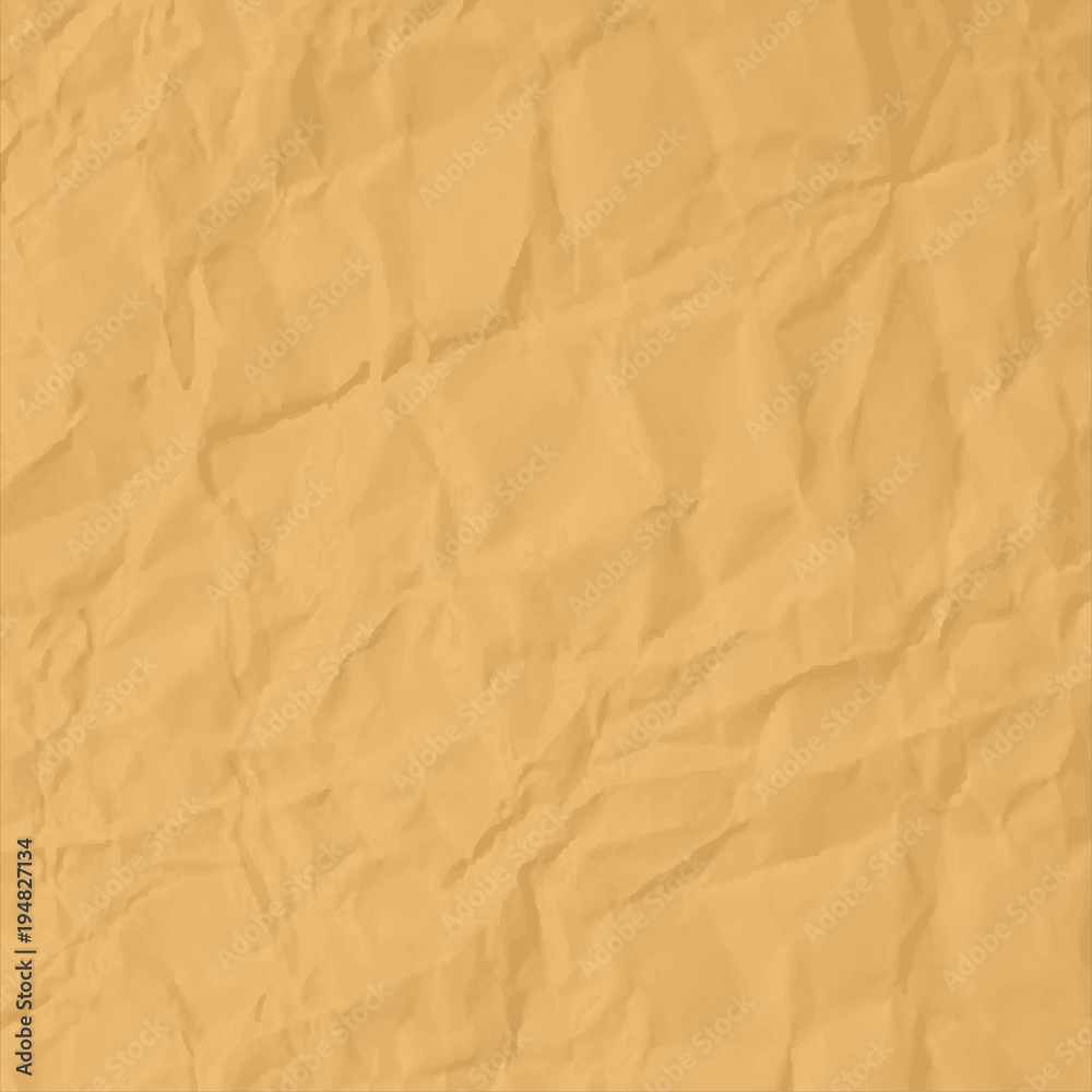 Poster crushed yellow paper texture – stock vector
