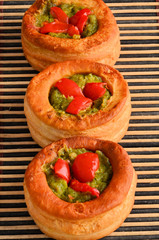 Vol-au-vent with mushroom and chicken, Italyrestaurant meal