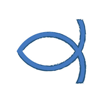 Vector symbol for Christian community: Christian Fish, known as Ichthus or Ichthys. Fish is a symbol of Jesus Christ.