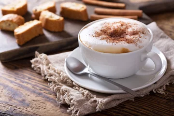 Fotobehang Cup of cappuccino coffee © Nitr