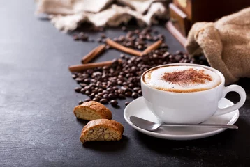 Foto op Aluminium Cup of cappuccino coffee © Nitr