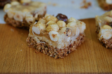 Close up Homemade   Hazelnut Slices. (selective Focus)