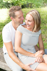 picture of happy couples, man and woman outdoor summer