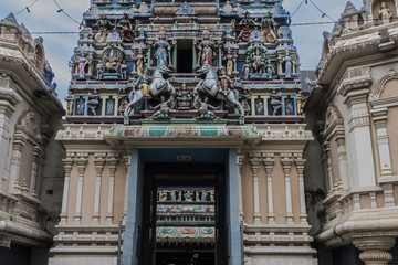 entrance to Sri Mahamariammam Temple in the center of kuala lumpur malaysia