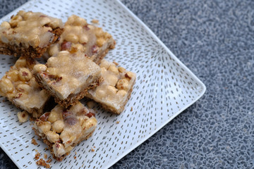 Close up Homemade   Hazelnut Slices. (selective Focus)