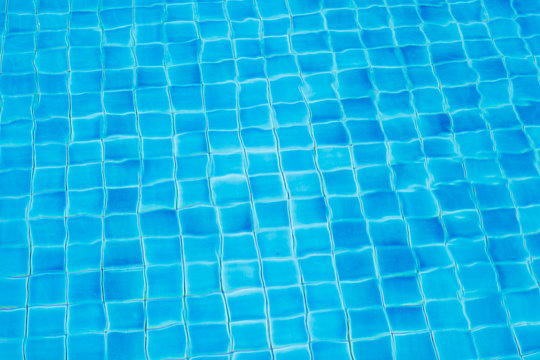 Clear blue swimming pool water