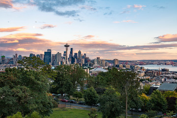 Naklejka na ściany i meble Seattle skyline as seen from Kerry Park, Washington state, United States