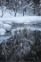 Beautiful scene of world heritage village of Shirakawago in winter, Japan