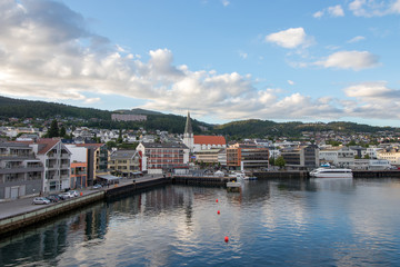 Seaside view of Molde, Norway. Molde is a city and municipality in Møre og Romsdal county in western Norway. 