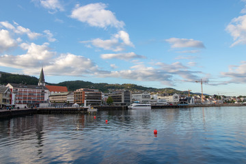 Seaside view of Molde, Norway. Molde is a city and municipality in Møre og Romsdal county in western Norway. 