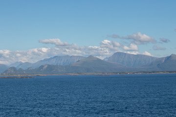 Beautiful coastal landscape between Kristiansund and Molde in More og Romsdal county in Norway.  