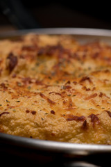 Close up Homemade Spicy Omelet Souffle. (selective Focus)