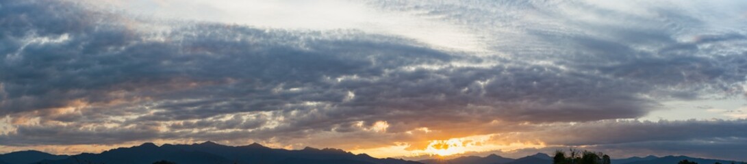 Fototapeta premium Panorama of sunrise view in the morning
