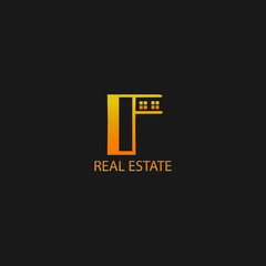 Real estate latter F logo abstract design concept template