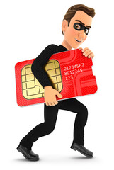 3d thief stealing a big sim card