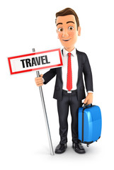 3d businessman travel concept