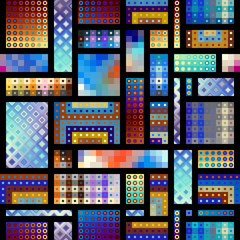 Seamless background. Geometric abstract pattern in a patchwork style. Vector image.