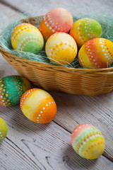 Fototapeta na wymiar Painted Easter eggs , Easter background