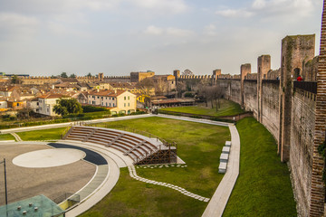 View from the medieval walls of Cittadella in the province of Padua. 11 February 2018 Cittadella,...