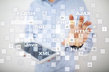 Web development. Programming. Internet and technology concept.