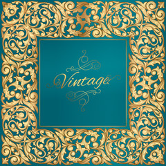 Ornate golden vintage design