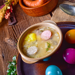 easter decoration with polish easter soup