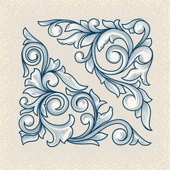 Vintage floral design elements