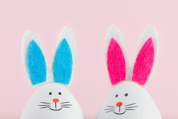 Easter scene with colored eggs