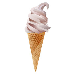 Ice cream in a waffle cone