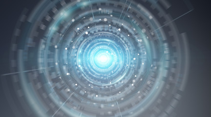 Digital network connection interface 3D rendering