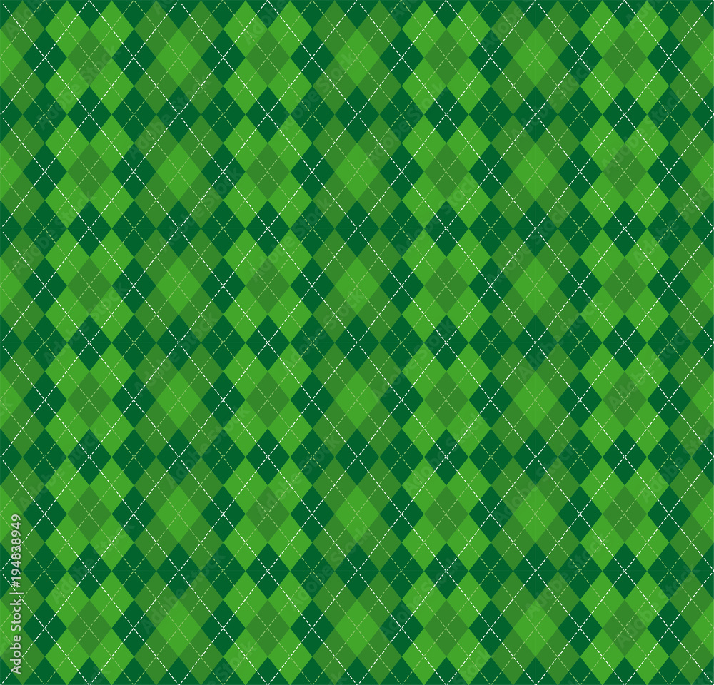 Wall mural festive irish tartan diamond seamless pattern for st patrick's day party wrapping paper, textile fab