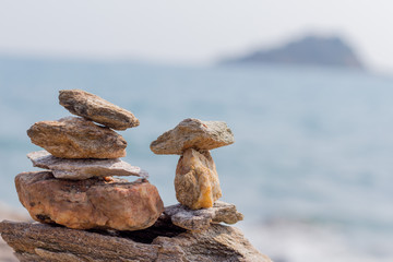 Stacked stone on the beach