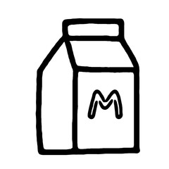hand drawn milk. cartoon vector and illustration