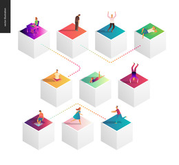 Network concept vector illustration - scheme showing users connection and interaction